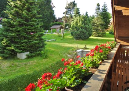 Ubytování Šumava - Šípková chalupa - výhled z balkonu